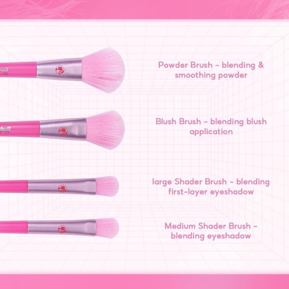 •Barbie for MINISO• Collection Makeup Brushes Set (8 pcs) - Picture 9 of 11